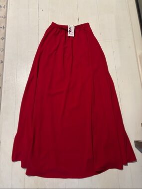 Space 46 Boutique Red Flowing Maxi Skirt